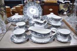 A 20th century Enoch Wedgwood (Tunstall Ltd) 'Malverne' porcelain part dinner/tea service,