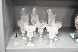 A selection of 20th-century crystal cut glassware, to include three Irish Tyrone Crystal whiskey