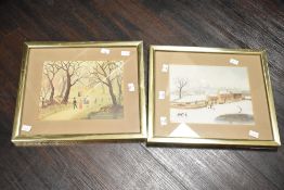 After Helen Bradley (British 1900 - 1979) a pair of lithographs 'Going Through the Woods' and '