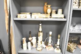 A large quantity of late 19th to 20th century Onyx, to include five ornately carved and decorated