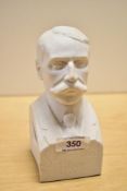 A late 20th-century Rolf Jordan resin Sir Edward Elgar bust (1857-1934), a renowned English