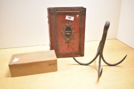 An early 20th-century hand-forged iron grappling hook; sold with a Victoria Holland Gourmet