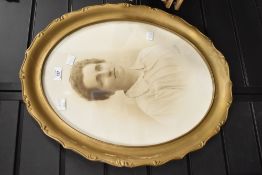 20th century photographic print, a monochromatic portrait depicting a woman, signed