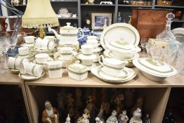 A large 20th century Royal Doulton bone china 'Rondelay' pattern part dinner/tea service, comprising