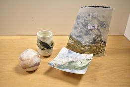 A quantity of contemporary studio pottery; to include a Peter Clough (born 1944) Mooreland