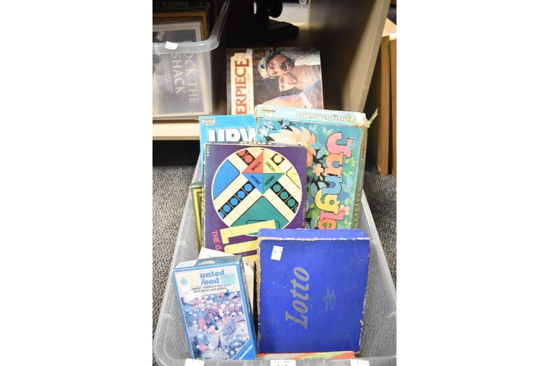 A quantity of vintage board games, to include Ludo, Lotto, Haunted Wood, Dominoes, chess and