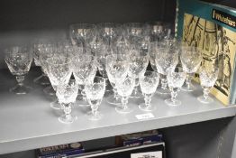 A selection of 20th-century Whitefriars hand cut full lead crystal 'Garland' tableware, to include