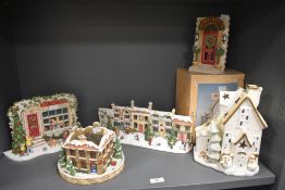 A selection of modern Marks and Spencer traditional festive tea light holders; sold with a ceramic