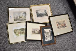 **Local Interest** 19th century etching Thirlmere or Withburn Water Cumberland within washline