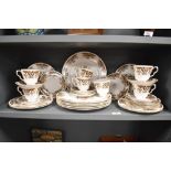 A 20th-century Colclough Bone China 'Royale' part tea set/dinner service, featuring an ornate floral