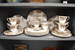 A 20th-century Colclough Bone China 'Royale' part tea set/dinner service, featuring an ornate floral