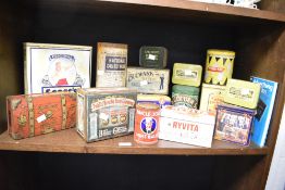 A quantity of late 19th to early 20th-century metal advertising tins, to include Uncle Joes Mint