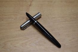A Parker 41aerometric fill fountain pen in Black with stainless cap. Circa 1956