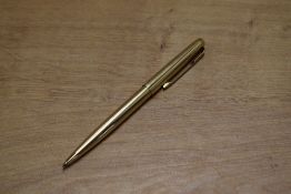 A boxed Parker 61 Insignia Boots Centenary 1877-1977 ballpoint pen in Rolled Gold