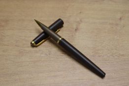 A Parker 50 converter fill fountain pen in Matte Brown with Gold trim