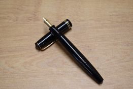 A boxed Parker Victory MK3 button fill fountain pen and pencil set in Black with two narrow bands to