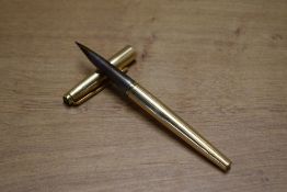 A boxed Parker 50 converter fill fountain pen in Rolled Gold Signet
