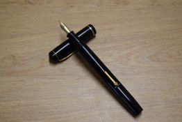 A Conway Stewart 286 lever fill fountain pen in Black with single narrow cap band having Conway