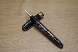 A Conway Stewart 27 lever fill fountain pen in Grey Lined with single wide cap band having Conway