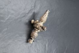 A William IV silver baby's rattle, having a whistle, bell attachments and space for a handle, having