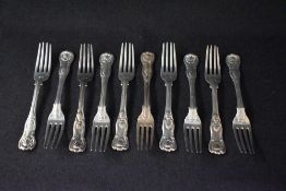 A set of ten William IV silver Queen's pattern forks, marks for London 1832, maker William