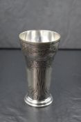 A German Art Nouveau white metal 800. grade silver trophy, of fluted form having oak leaf and