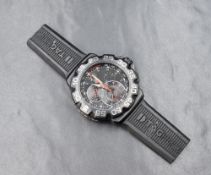 A TAG Heuer Formula 1 Quartz Chronograph Big Date 44 Titanium wristwatch, the black dial having