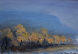 *Local Interest* John Cooke (British 1929 - 2018) watercolour, autumn trees at dusk, signed to lower