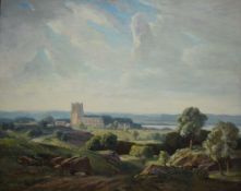 Grainger Smith R.C.A (British 1892-1961) oil on board 'Blythburgh, Suffolk' oil on board,