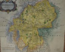 *Local Interest* After Robert Morden (British 1650 - 1703) Colourised map depicting the historic