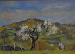*Local Interest* Fiona Clucas (British contemporary) Mixed media 'Spring, Lyth Valley', depicting
