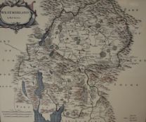 *Local Interest* After Robert Morden (British 1650 - 1703) partially colourised map depicting the