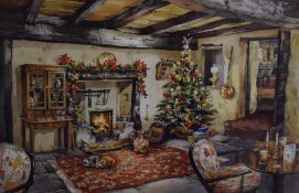 *Local Interest* After Judy Boyes (British 1943) Lithograph 'A Festive Evening at a Lakeland Inn'