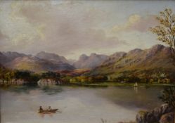 *Local Interest* Walter Harvey Brook (British 1864-1943) Oil on canvas 'Lake Windermere' depicting