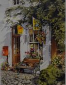 *Local Interest* After Judy Boyes (British 1943) Lithograph 'Village Shop, Eskdale' featuring cats