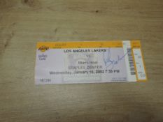 2002 Los Aneles Lakers Vs Miami Heat Ticket Seat 33 Row 1, ticket price $1500, bearing signature