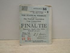 1928 FA Cup Final Ticket, 21st April, Entrance 86, Row 21, Seat 21, Blackburn Rovers V