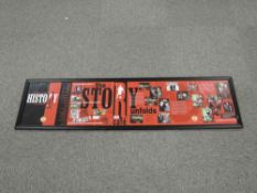 Manchester United Related Poster, Red Cafe, History In The Making, The Story Unfolds, framed and