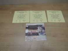 1999 FA Cup Final Manchester United Ticket Block 247, Row 1 Seat 183 and three Executive Boarding