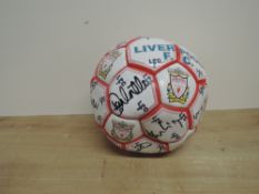 Circa 1994 Liverpool FC Football bearing many signatures believed to be from the players at the