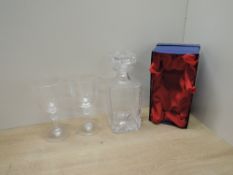 Manchester United Glass Decanter with Glass Goblet (boxed) and a 1988 Manchester United V Hamburg