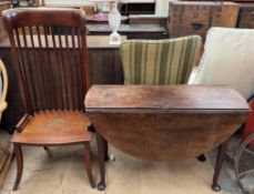 A 19th century mahogany gateleg dining table,