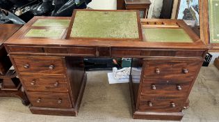 A mahogany pedestal desk,