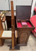 A mahogany table top cabinet together with a mahogany pot cupboard,