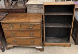 An 18th century style walnut chest with a rectangular top above two short and two long drawers on