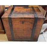 A late 19th century oak silver chest,