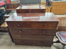A 19th century mahogany chest with a rectangular top above two short and three long drawers