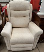 An SP Chairs upholstered rise and recline electric chair,