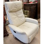 A Sitbest electric reclining swivel chair in cream leather (sold as seen,