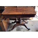 A 19th century mahogany card table,